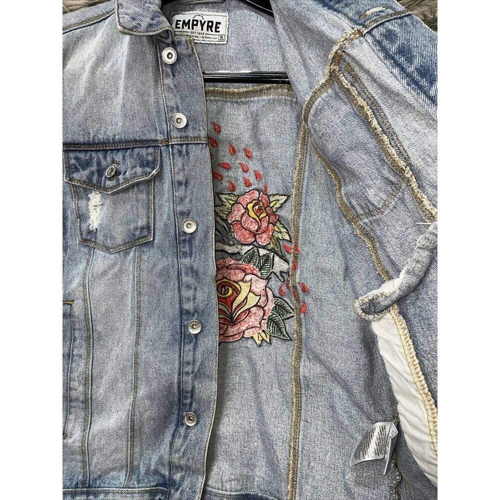 Empyre Scorpio Denim Embroidered Jacket Women's Size S - Picture 4 of 5